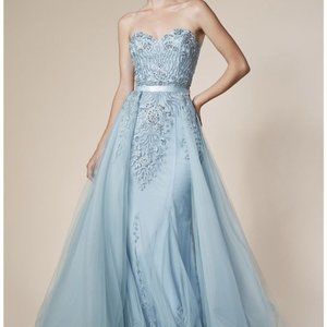 Andrea & Leo Sequin Prom/Evening Gown/Dress - Dusty Blue NWT  - Size 10